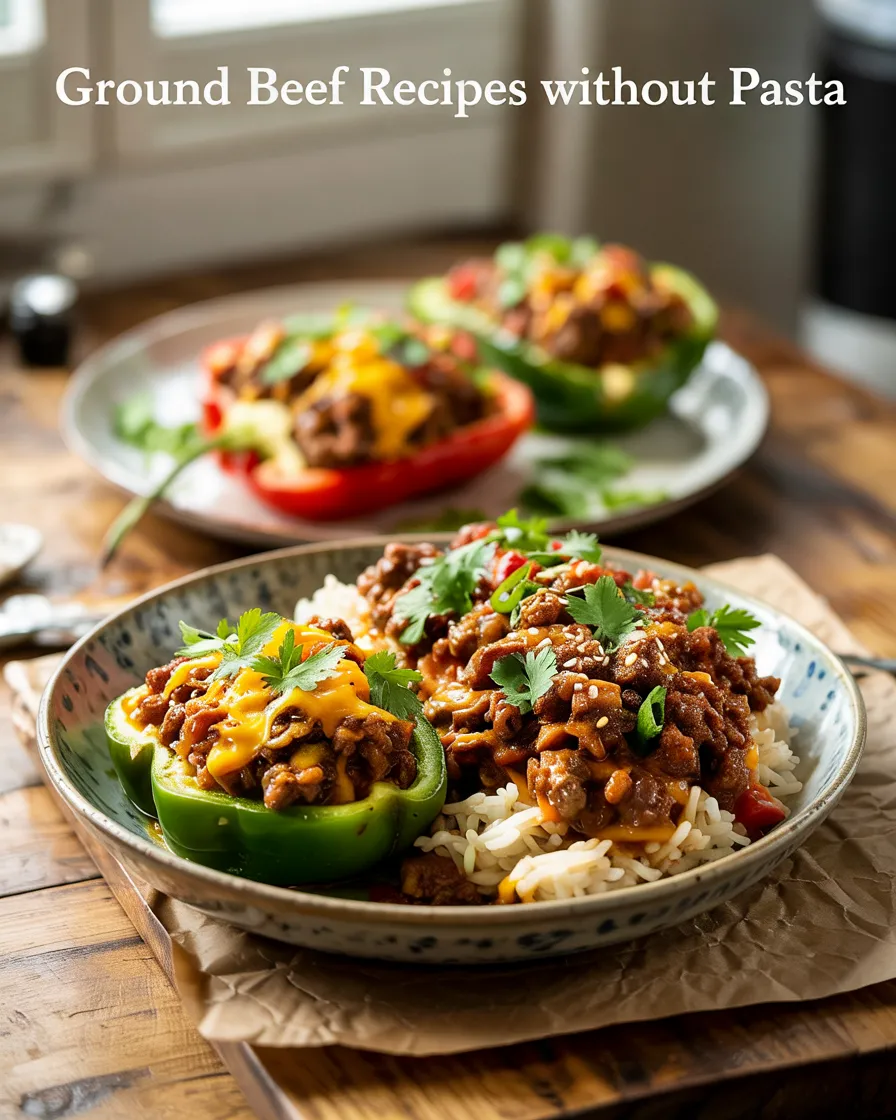 Close-up of Quick Korean Ground Beef Bowl with rice, garnished with green onions and sesame seeds.​